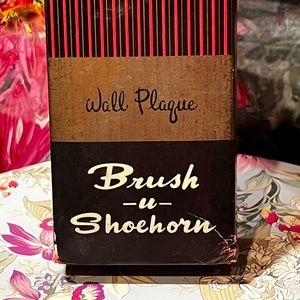 Vintage Tie Rack Wall Plaque, Shoe Brush and Shoehorn, Made in Japan